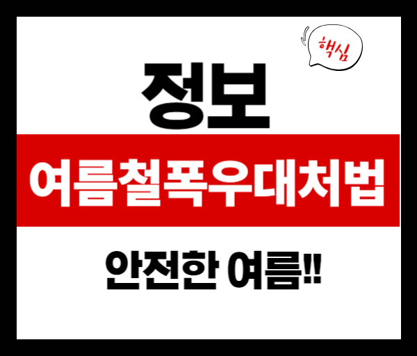 2025 여름철 폭우 대처법: 하천·도로 침수 시 어떻게 해야 하나요?