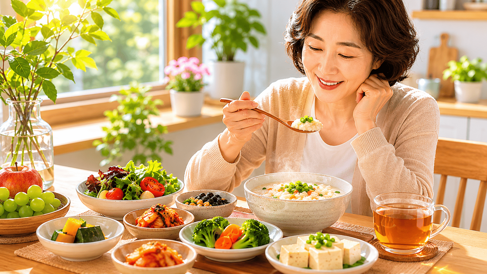 영양균형을 위한 중장년층 아침 식사 구성