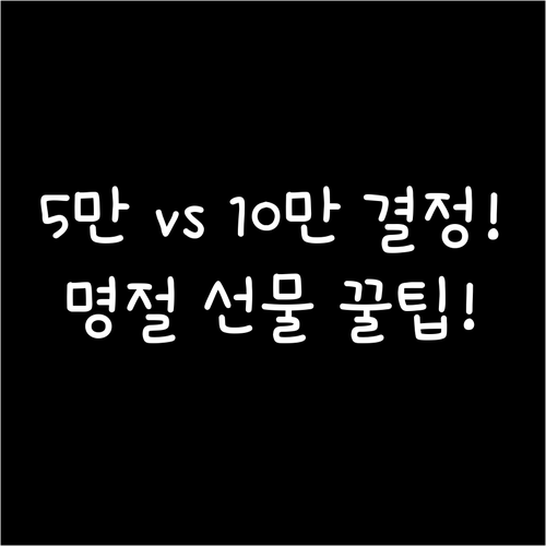 실속형 5만원대와 품격 10만원대 명..