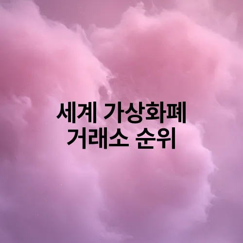 세계 가상화폐 거래소 순위