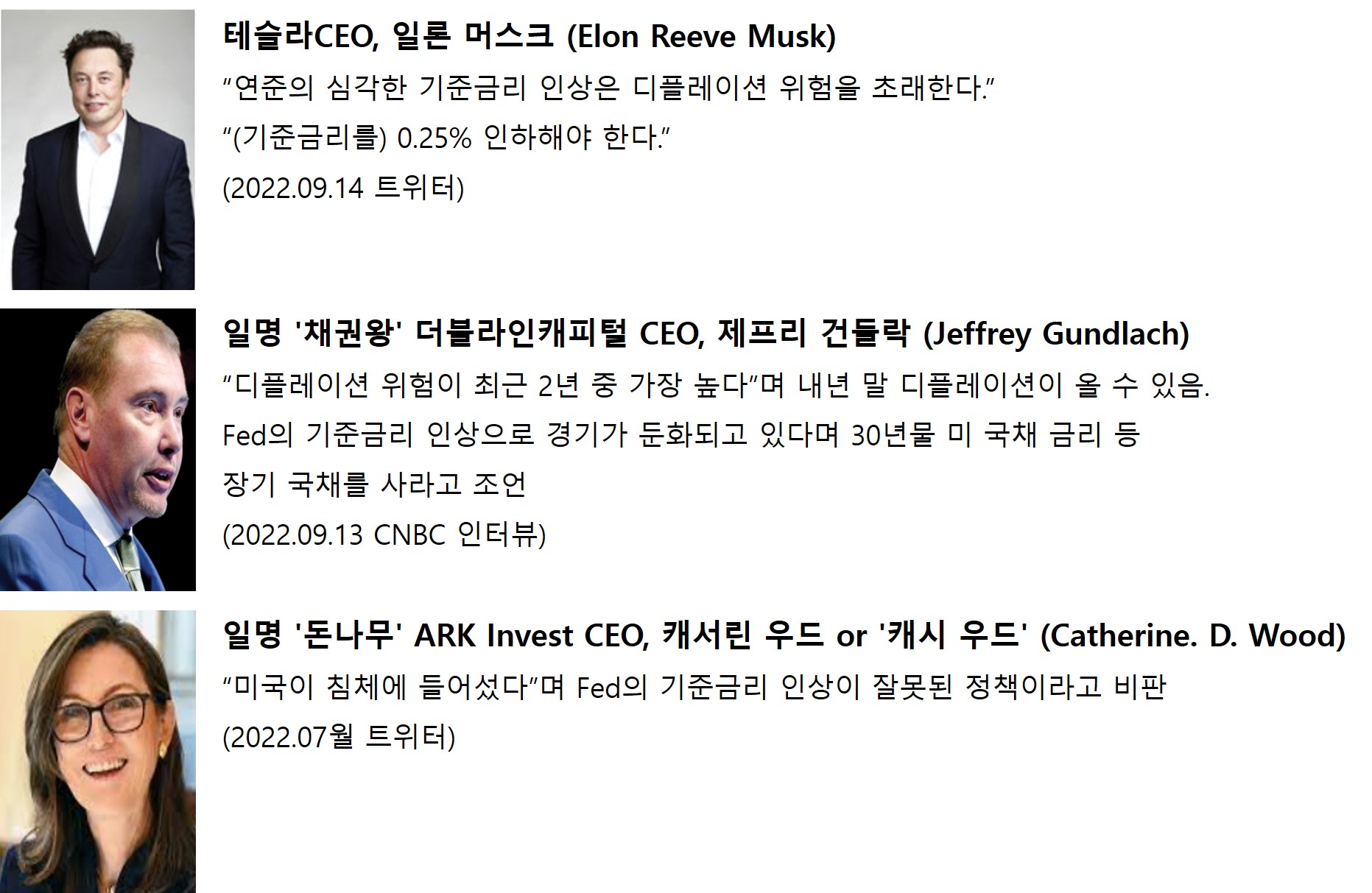 일론 머스크, 제프리 건들락, 캐시 우드 발언