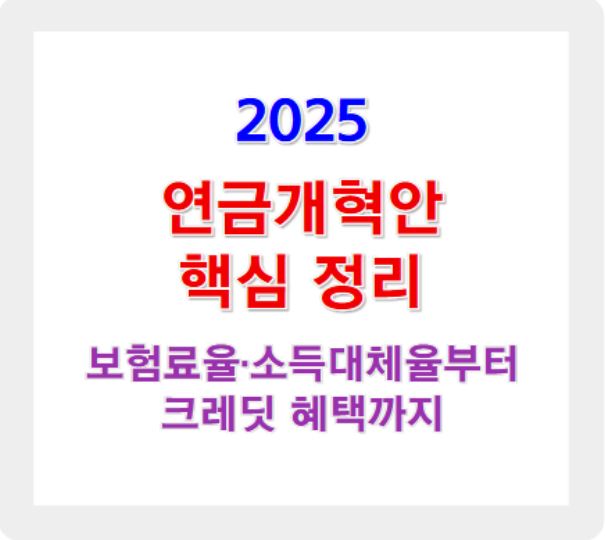 2025 연금개혁안 핵심 정리