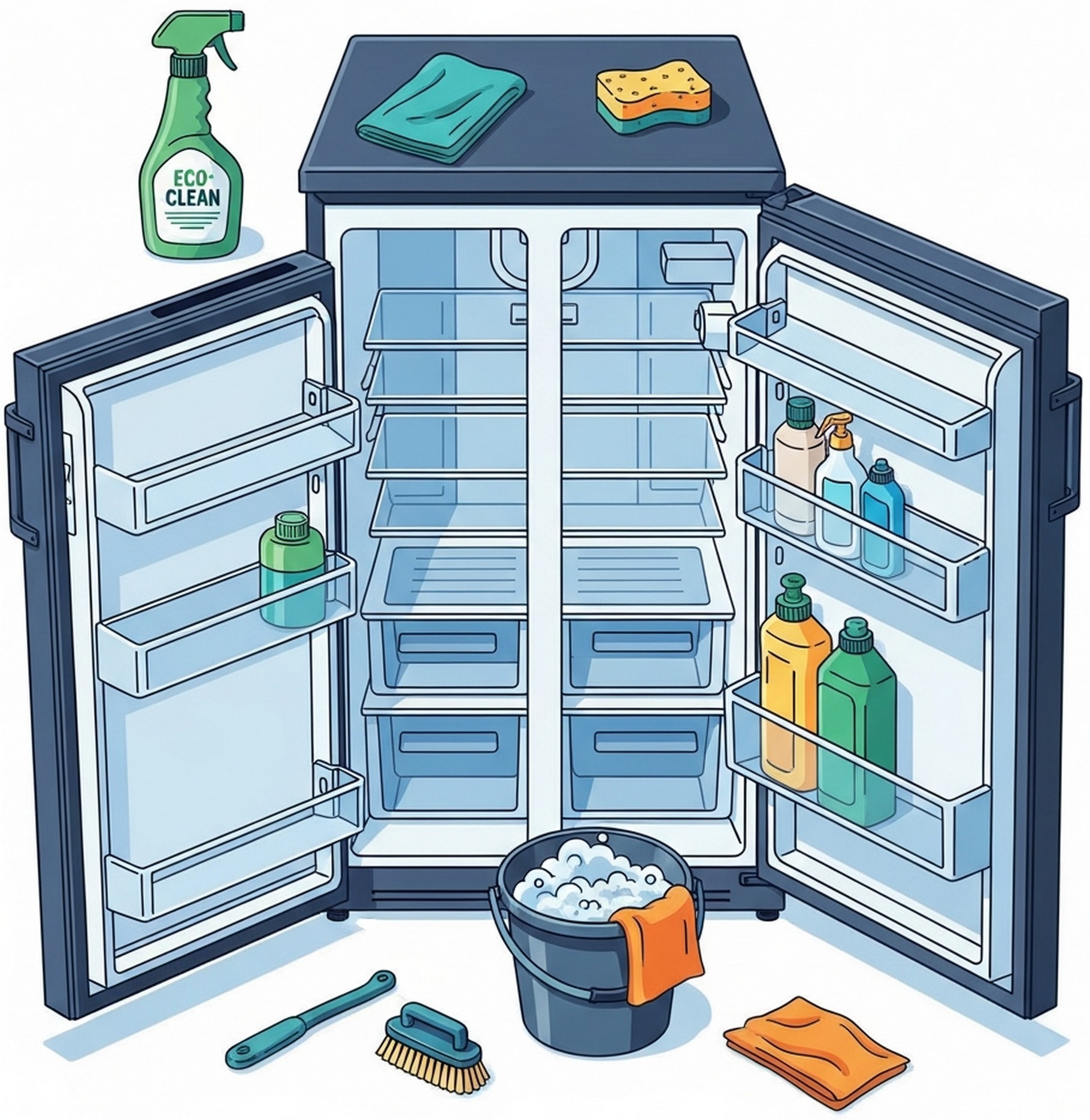냉장고 청소 준비