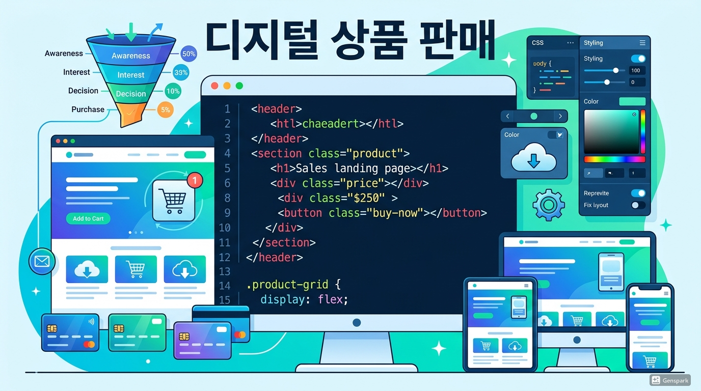디지털 상품 랜딩페이지 (결제 링크, 전환율, 법적 고지)
