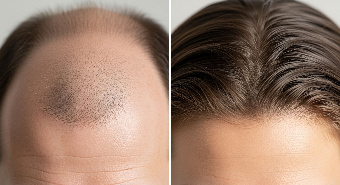 탈모 모발과 건강한모발 비교