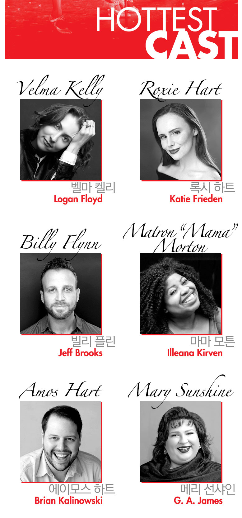 뮤지컬 시카고 부산 공연 출연진 안내