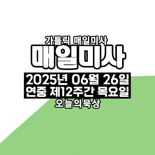 2025년 6월 26일 매일미사 연중 제12주간 목요일 오늘의 묵상