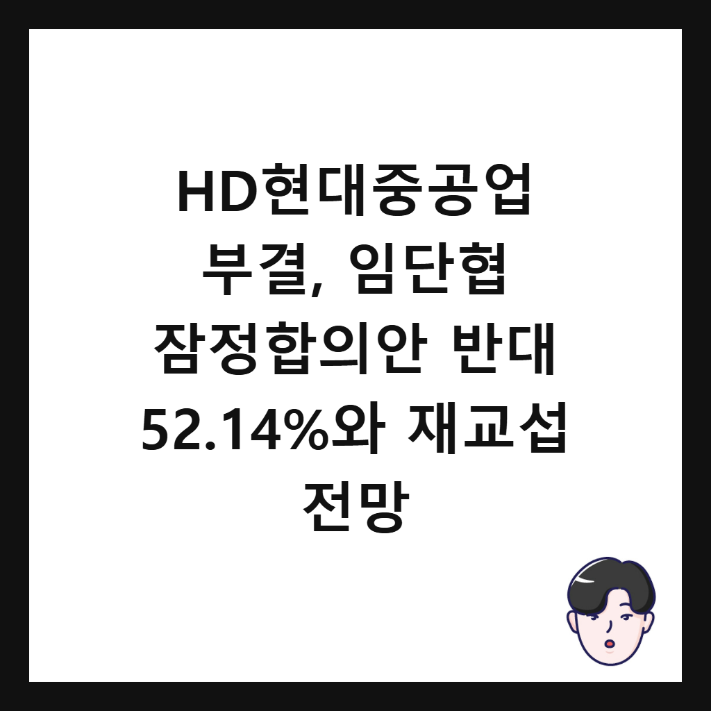 HD현대중공업 부결, 임단협 잠정합의안 반대 52.14%와 재교섭 전망 썸네일