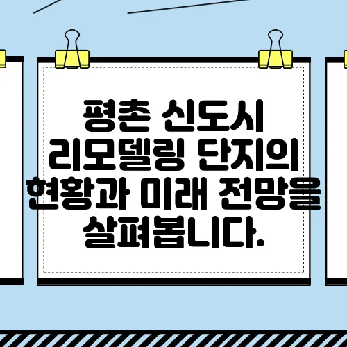 평촌 신도시 리모델링 단지의 현황과 미래 전망을 살펴봅니다.