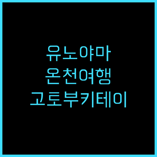 고토부키테이 숙박 후기 유노야마 온천..
