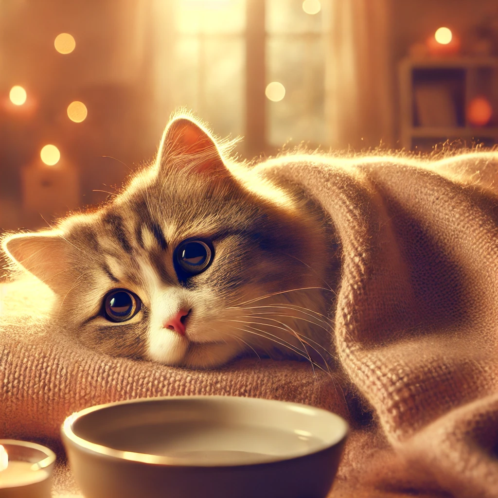 아픈 고양이 사진