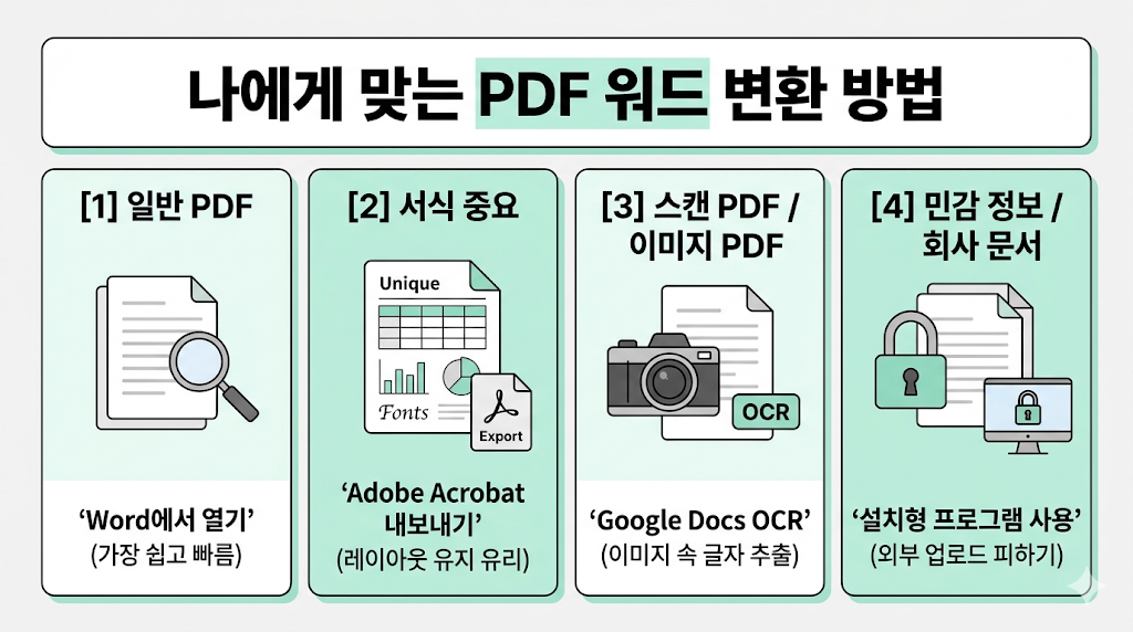 PDF를 워드로 바꾸는 가장 쉬운 방법