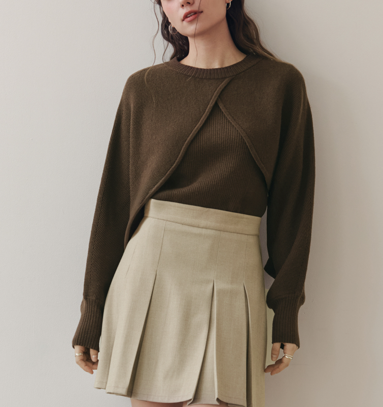 {니트} 마리와 별난 아빠들 108회 :: 정애리(엄기분) / 제로스트릿 ZEROSTREET 브라운 볼레로 레이어드 니트 세트