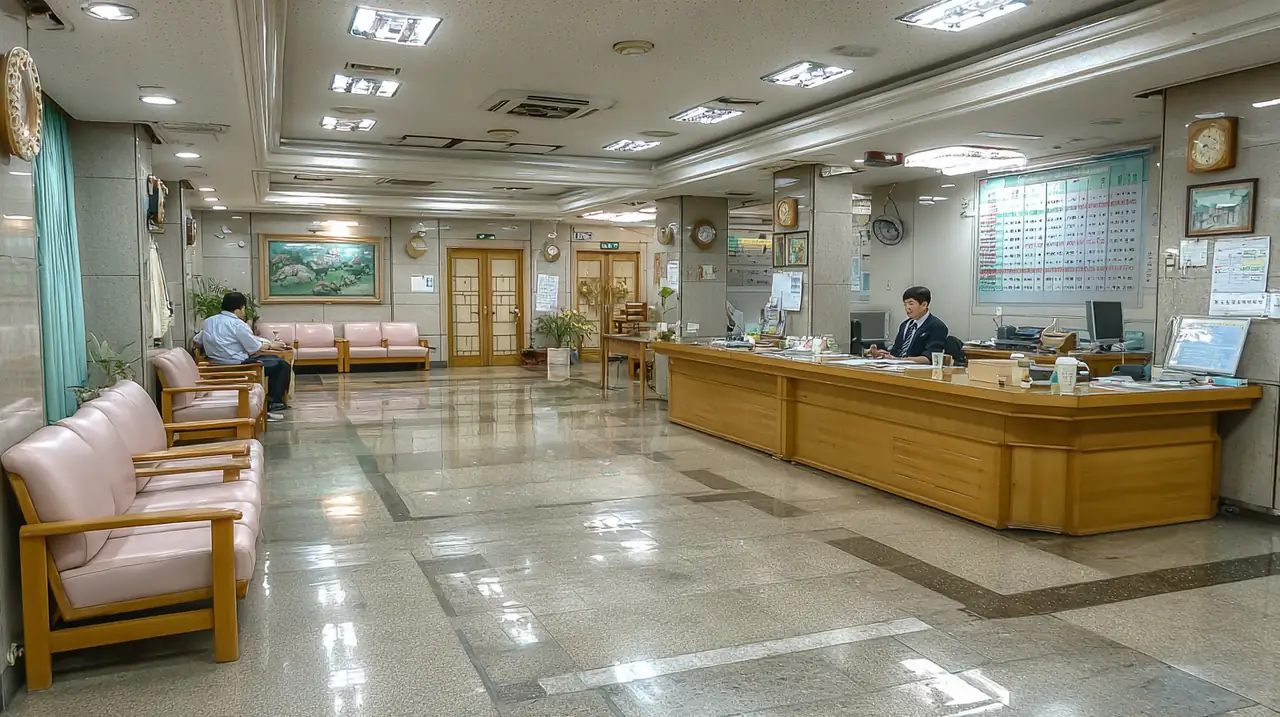 수원 영통 공공 법률구조센터 내부에서 안내 데스크에 무료 법률 상담 브로셔와 상담 일정이 적힌 게시판이 보이고, 시민들이 의자에 앉아 대기하며 한 변호사가 방문자에게 짧은 상담을 제공하는 모습이 2026 수원 영통 무료상담 가능한 변호사 찾기 및 후기 정리에 어울리는 장면으로 구성돼 있다.