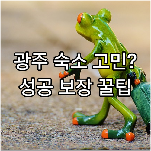 실패 없는 광주 여행 숙소 선택법 시..