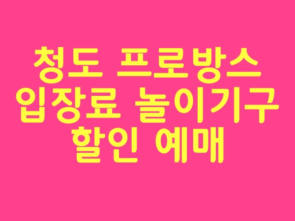 11월 경북 청도 프로방스 빛 축제 입장권 패키지 할인 구매 방법