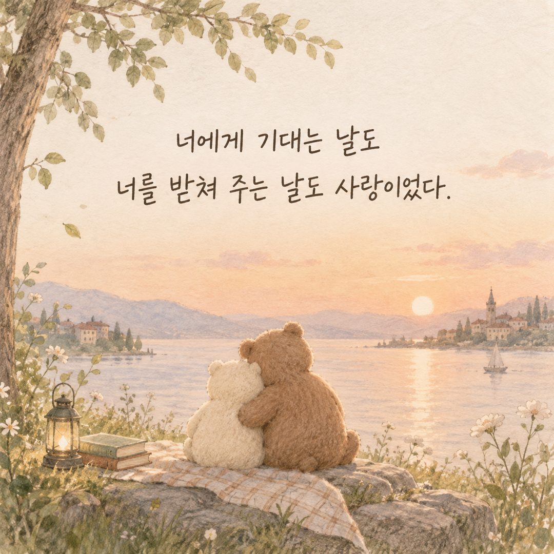 너에게 기대는 날도 너를 받쳐 주는 날도 사랑이었다.