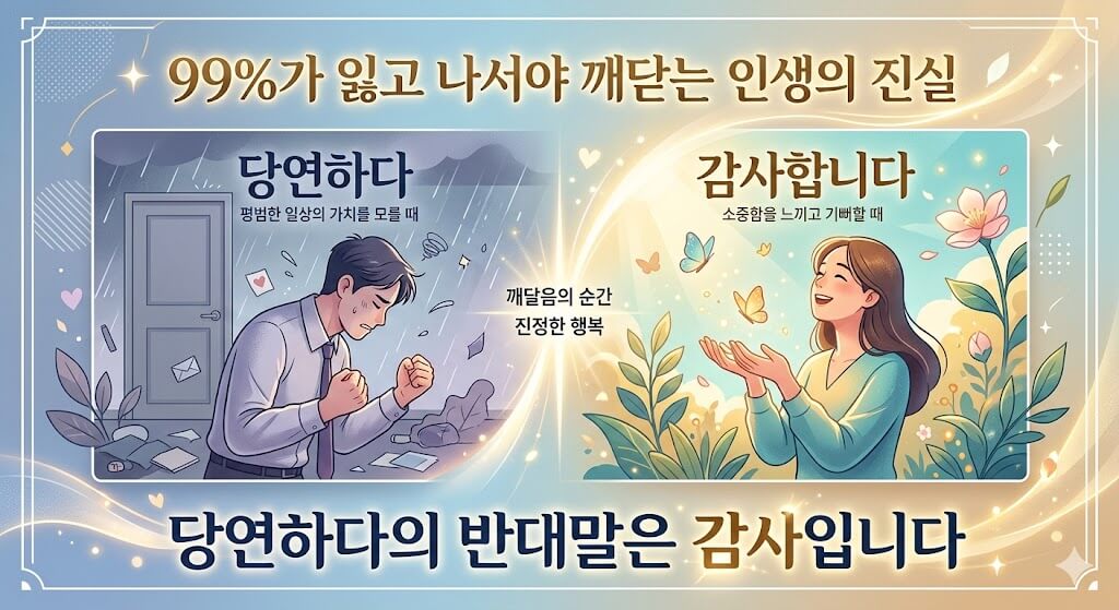 당연하다의 반대말은 감사입니다 이미지