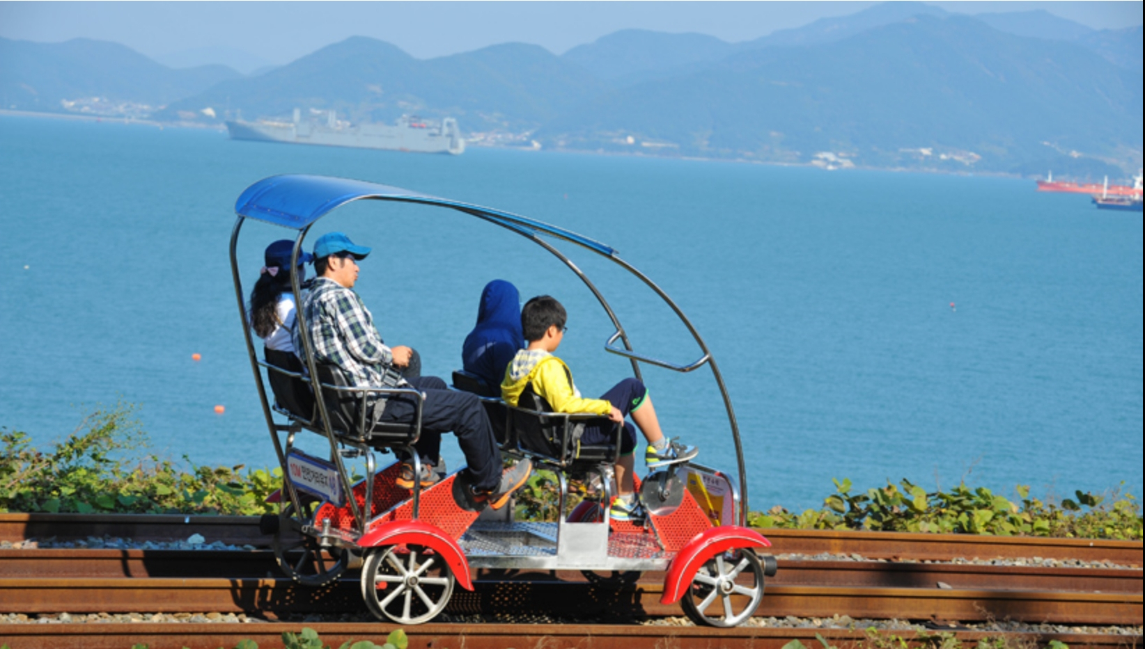 레일바이크 타는모습