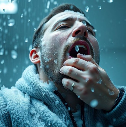 식은땀이 나고 기운이 없음