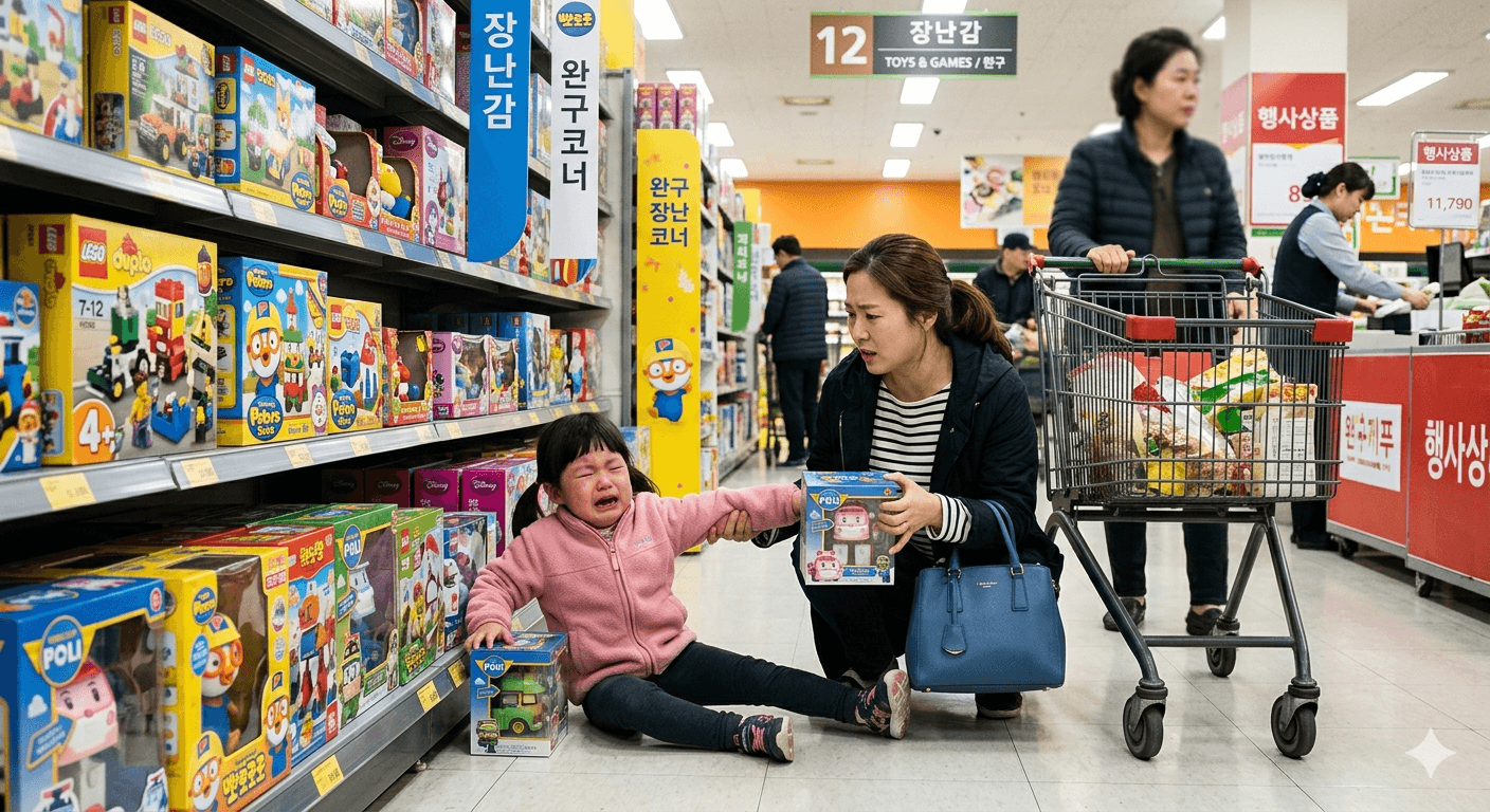 3세 떼쓰는 아이 대처법_마트에서 장난감을 사달라고 떼쓰면 우는 아이에 대한 대처법