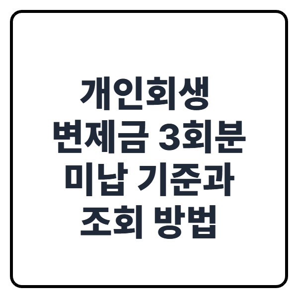 개인회생 변제금 3회분 미납 기준과 조회 방법, 폐지예정통지서 절차 정리