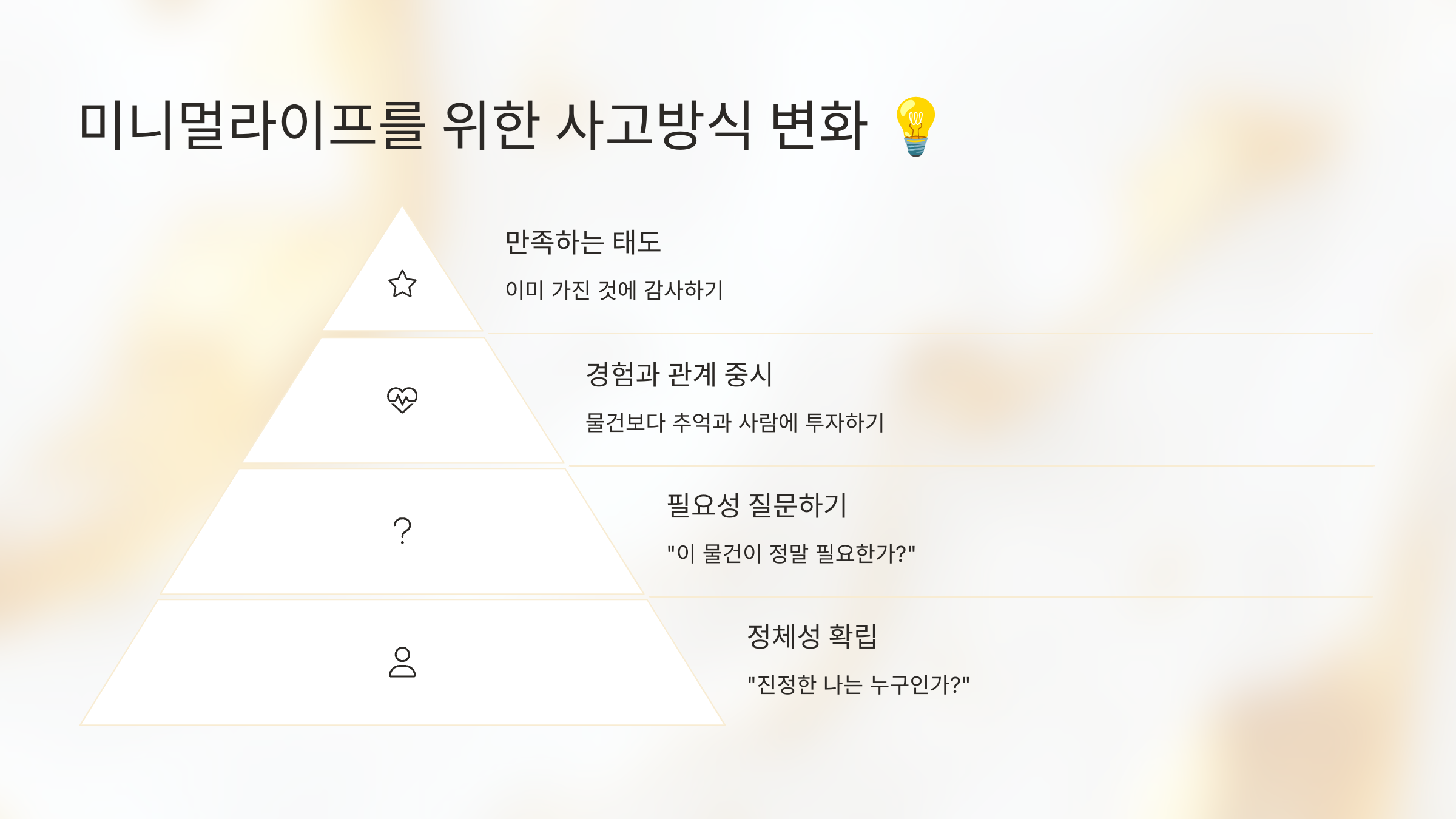 미니멀라이프를 위한 사고방식 변화