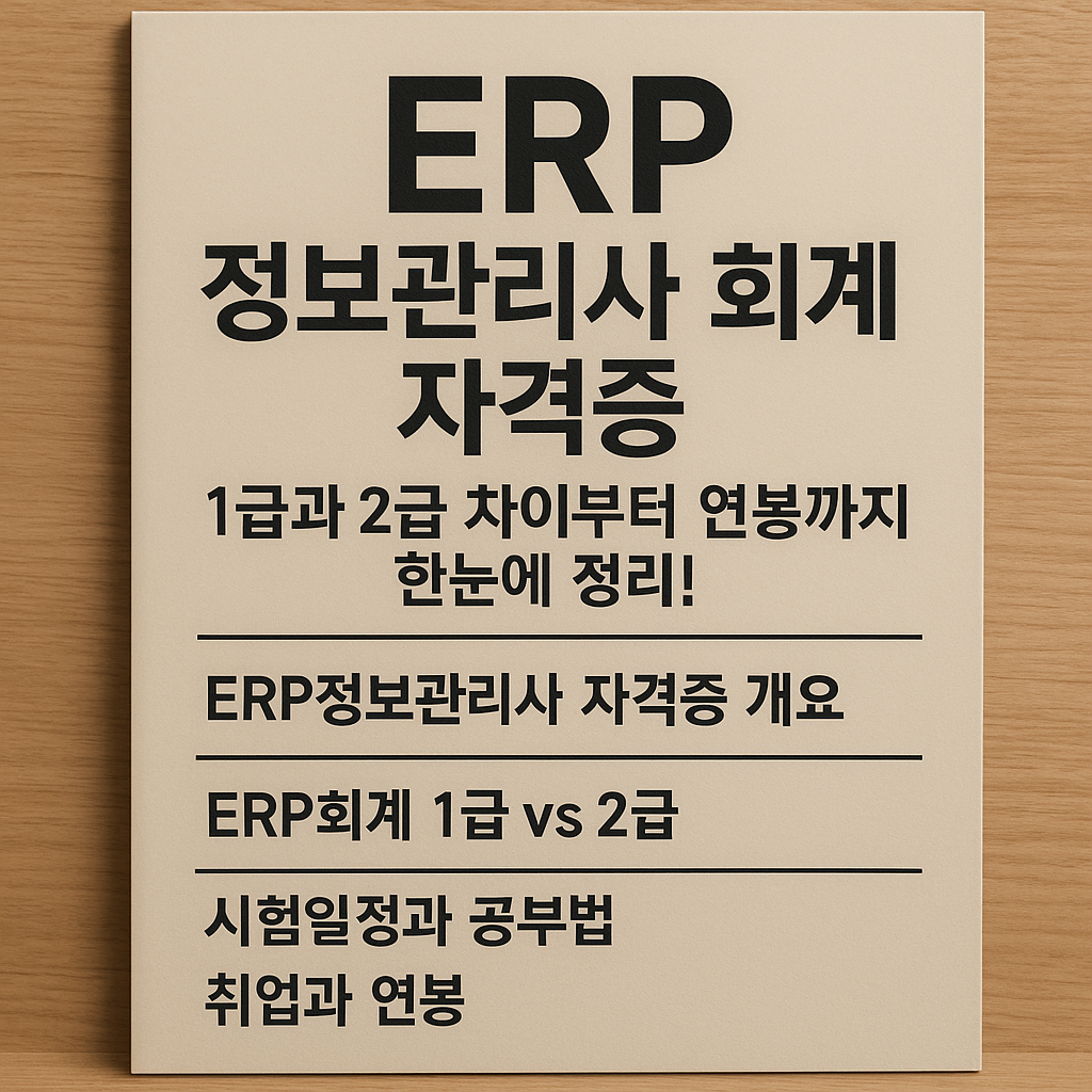 ERP정보관리사 회계 자격증, 자격요건·공부법·진로까지 총정리