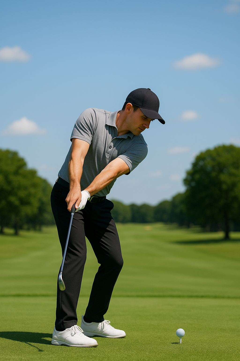 어드레스후 임팩트 전 모습