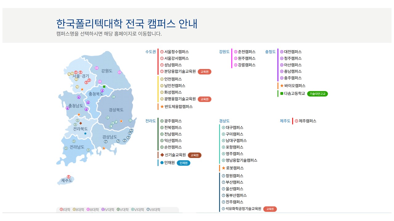한국폴리텍대학교 전국캠퍼스