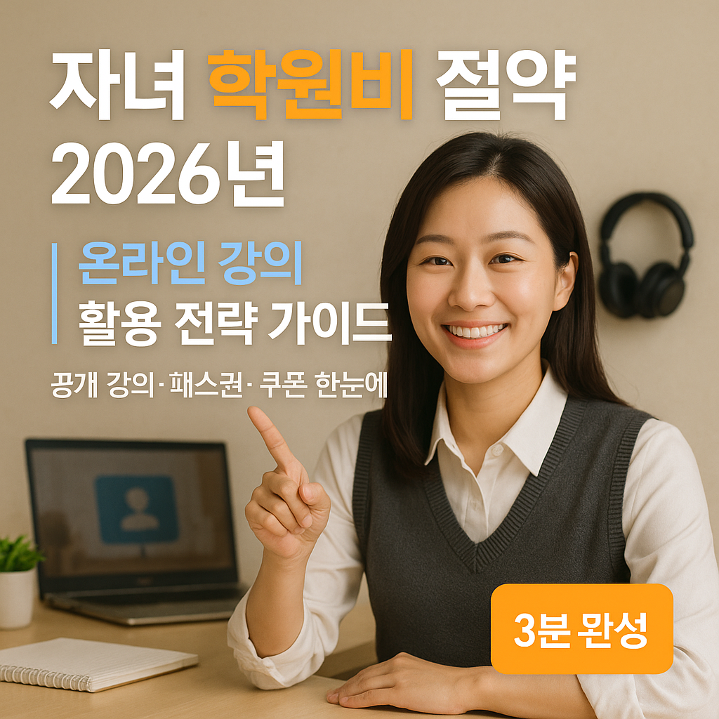 자녀 학원비 절약 2026년 ｜ 온라인 강의 활용 전략 가이드