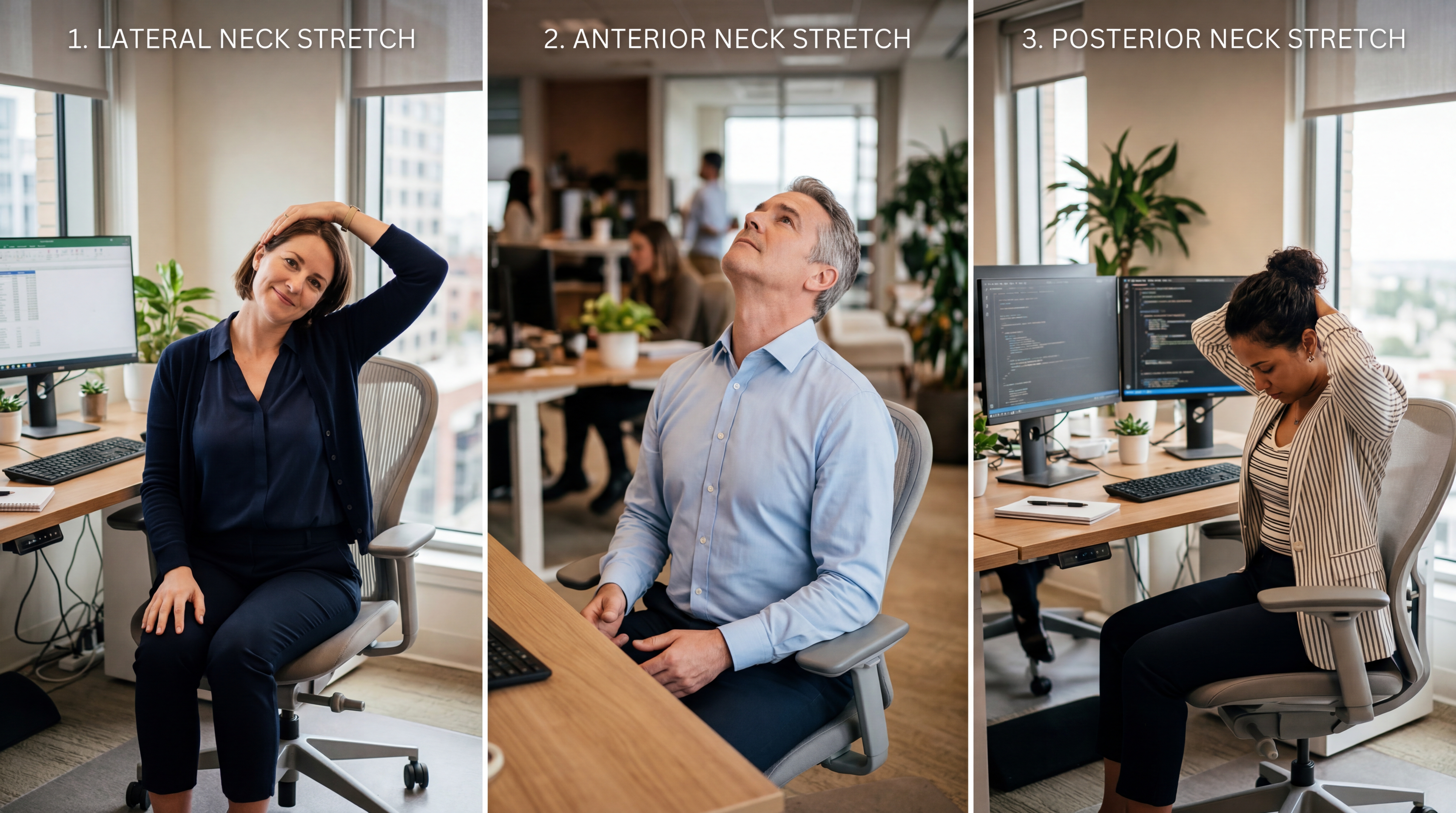 사무실 책상에서 5분만에 하는 목 스트레칭