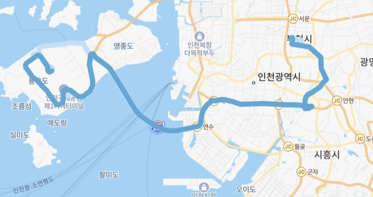 부천-시흥-인천-7001번-버스-노선-지도