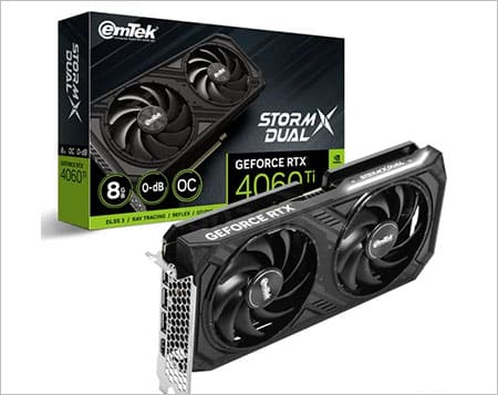 EMTEK 지포스 RTX 4060 Ti STORM X Dual OC D6 8GB 그래픽 카드
