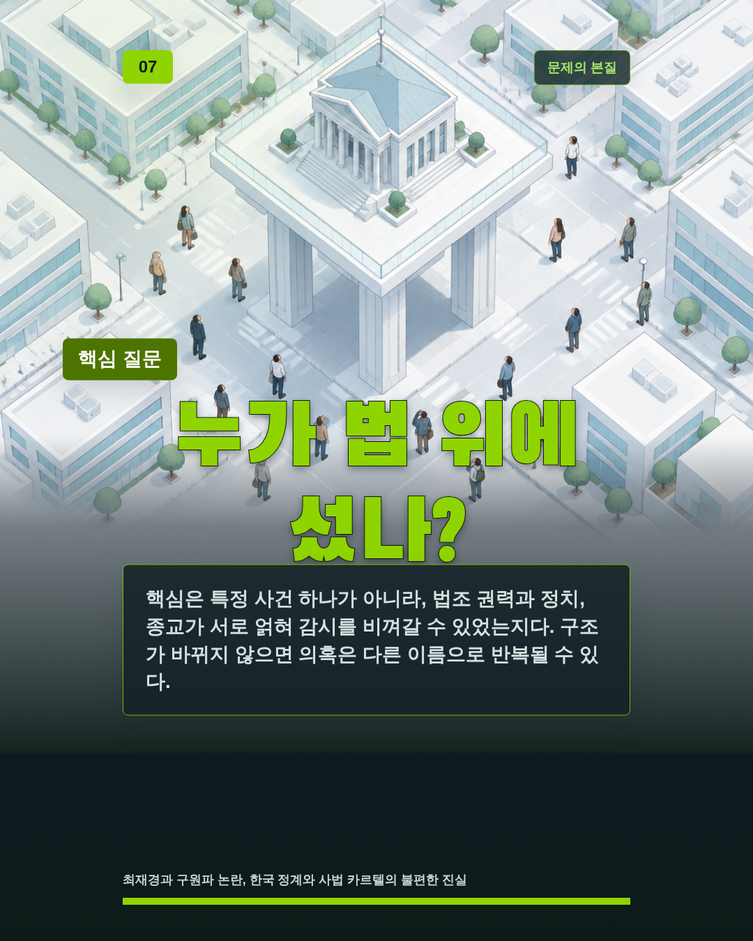 누가 법 위에 섰나?
