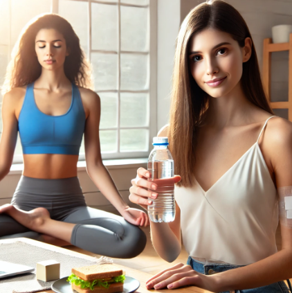 단식 다이어트를 하고있는 여성