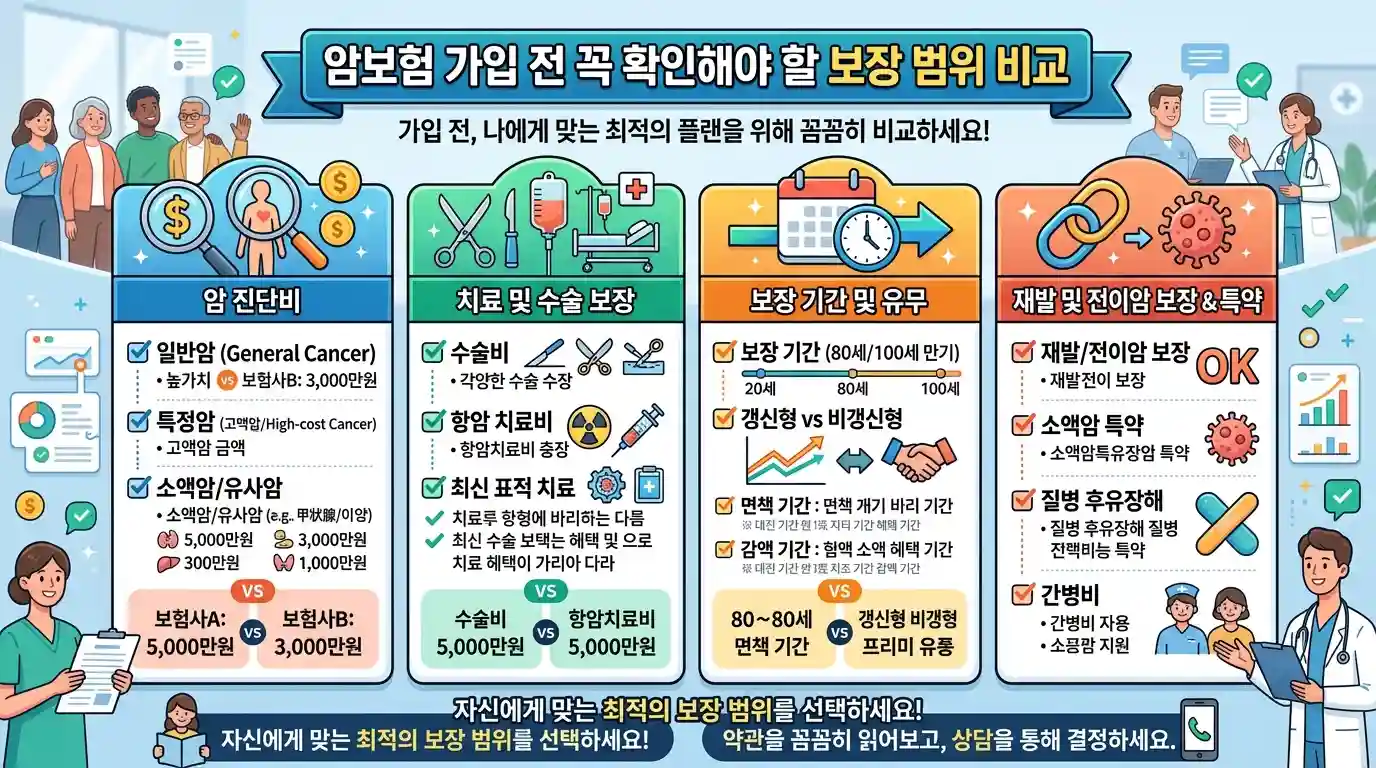 암보험 가입 전 확인해야 할 보장 범위 비교