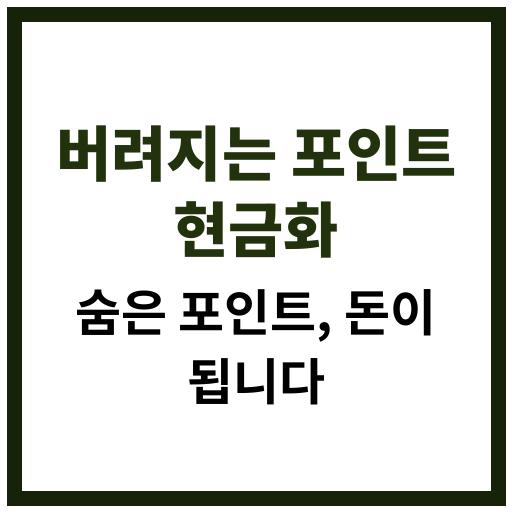 포인트 현금화 방법을 찾는 사람