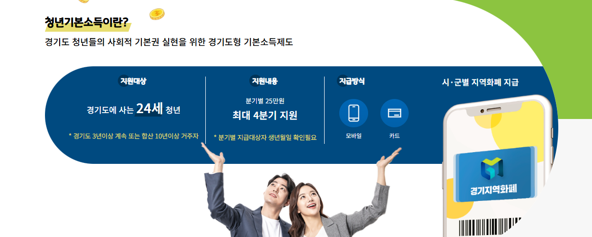 경기 청년 기본소득 신청 안내