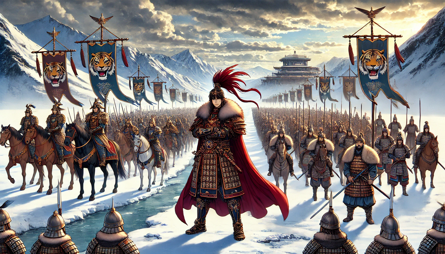 고구려와 후연이 요동을 두고 대치하는 겨울 전장을 그려낸 작품