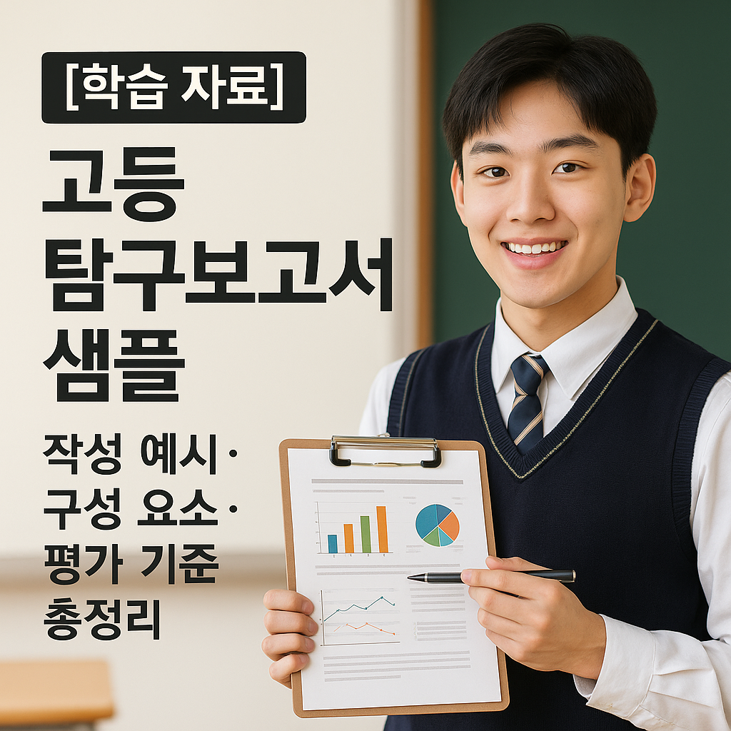 [학습 자료] 고등 탐구보고서 샘플 ｜ 작성 예시·구성 요소·평가 기준 총정리