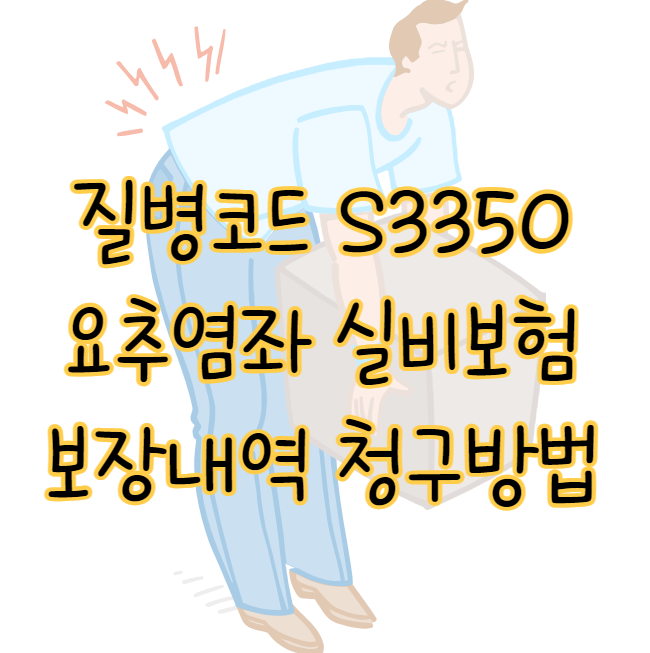 질병코드 S3350 실비보험 보장 내역 청구 방법 허리 삐끗했다면 표지