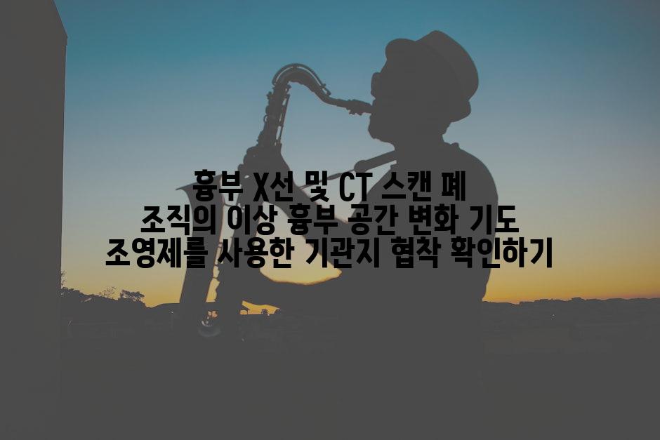 흉부 X선 및 CT 스캔 폐 조직의 이상 흉부 공간 변화 기도 조영제를 사용한 기관지 협착 확인하기