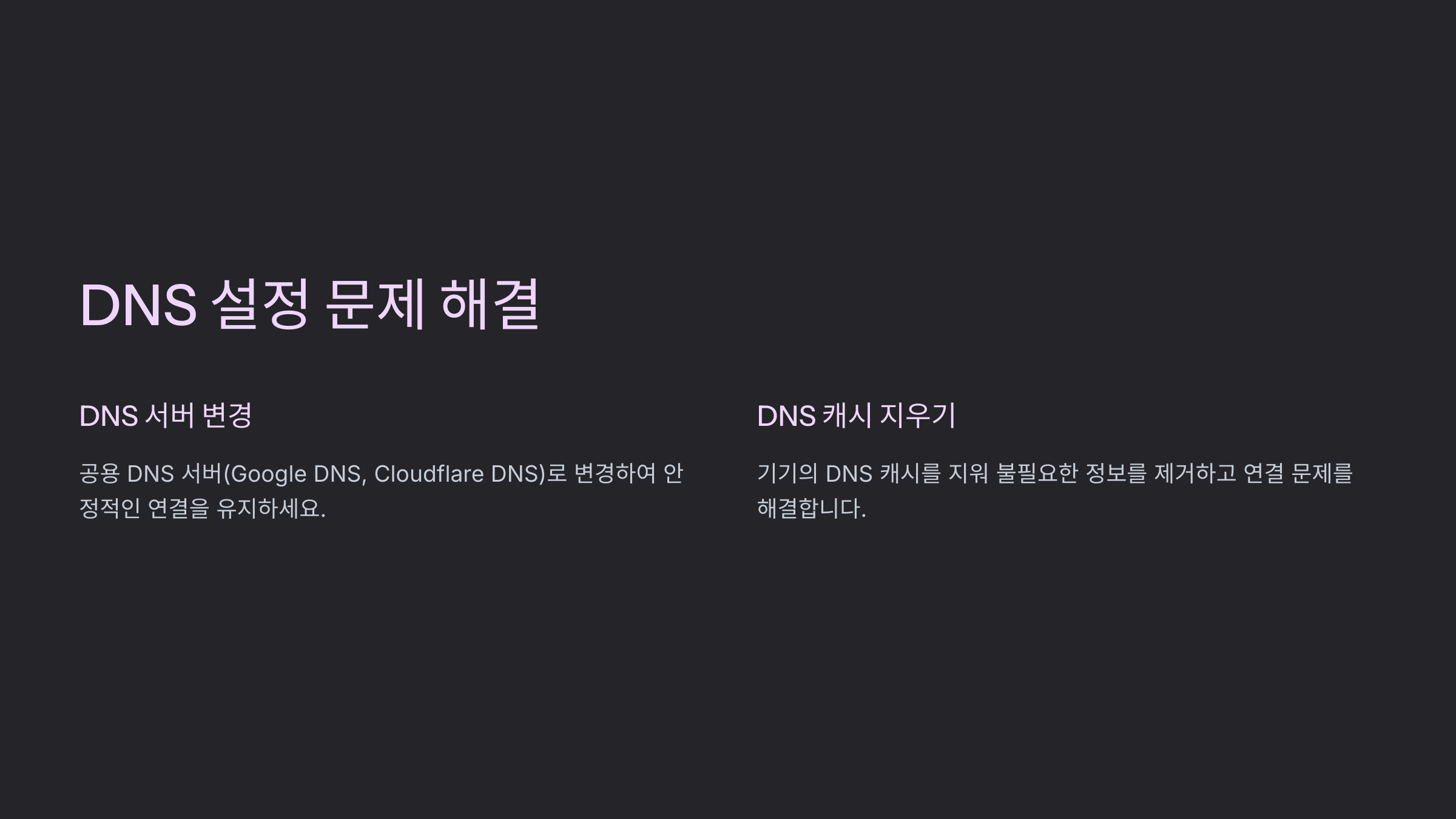 DNS 설정 문제 해결