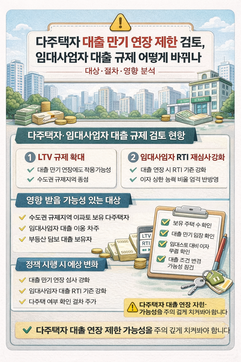 다주택자 대출 만기 연장 제한 검토, 임대사업자 대출 규제 어떻게 바뀌나