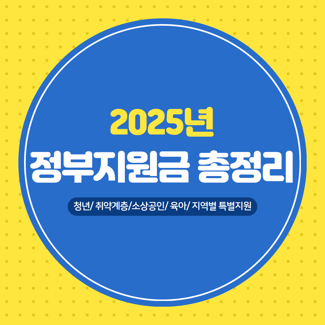 2025년 정부지원금 총정리