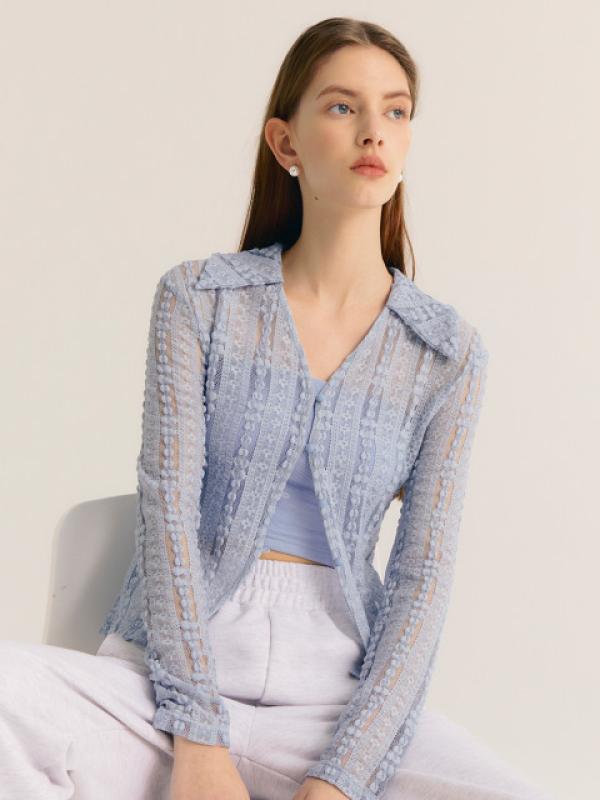 시티브리즈 카라 레이스 가디건