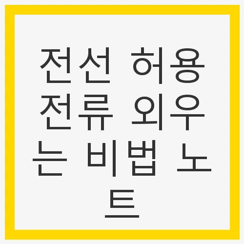 전선 허용전류의 중요성