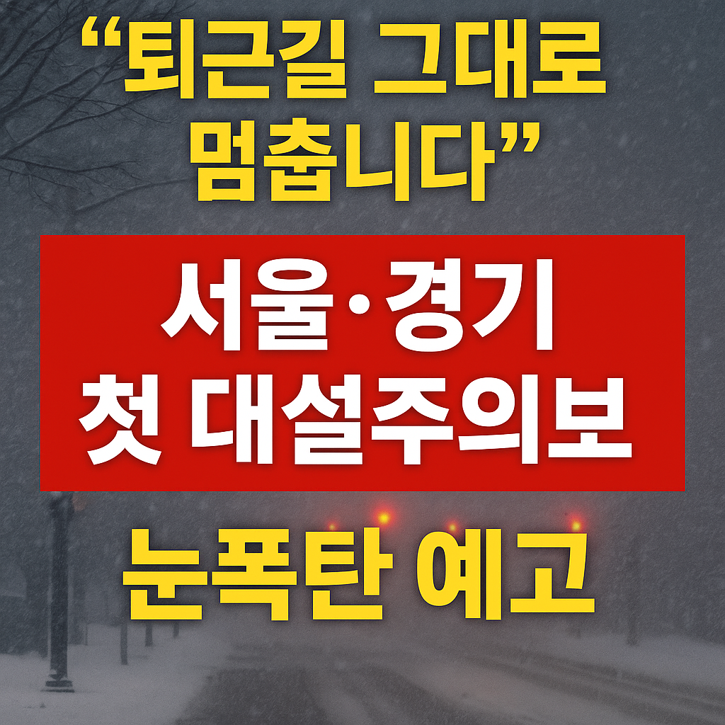 [속보] &ldquo;퇴근길 그대로 멈춥니다&rdquo;&hellip;서울&middot;경기 첫 대설주의보, 눈폭탄