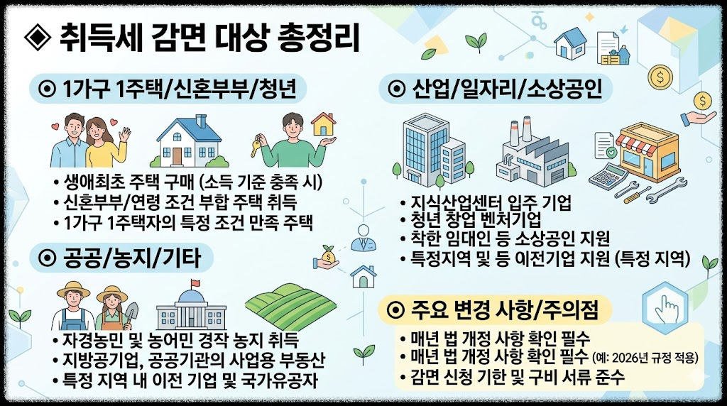 취득세 감면 대상 총정리